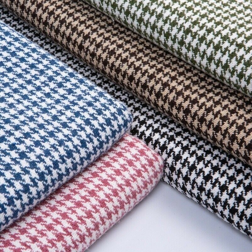 Pied Tessuto Simil Misto Lana Tweed Spesso Britannico Stile Multicolore Fai