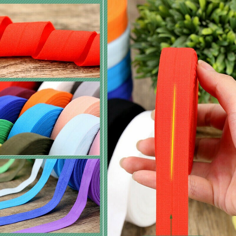 10M Baumwolle Elastisch Bindung Bias Band Kante Rand Nähen DIY Basteln Material