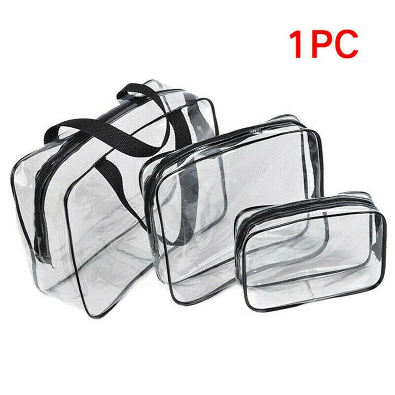 Transparent Pochette Cosmétique PVC Voyage Maquillage Étui Fermeture Éclair Sac