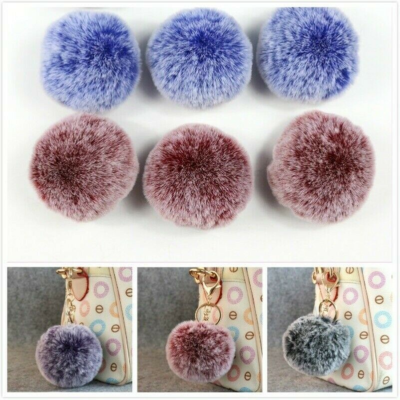 8CM Künstliches Fell Pompoms Bälle Weicher Kunstpelz Hut Taschen Nähen Craft DIY