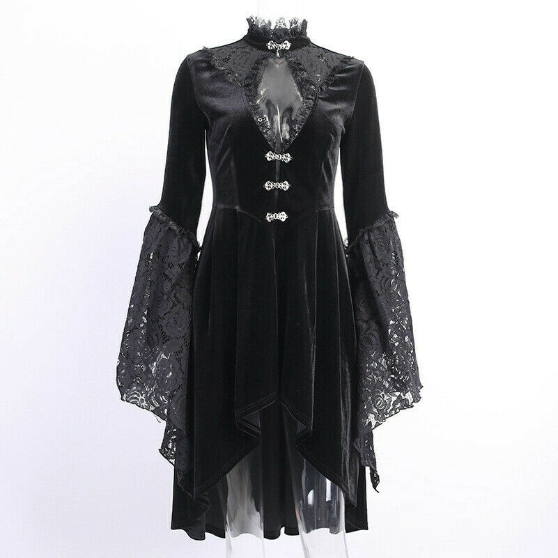 Women Gothic Dress Retro Punk Lolita Victorian Palace Princess Costume New