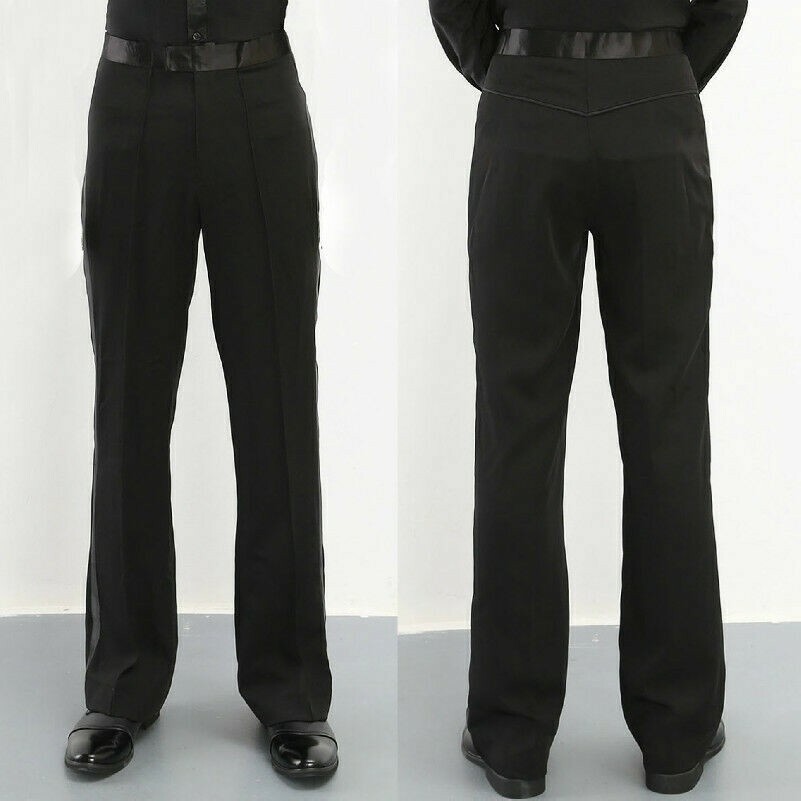 Men Ballroom Latin Modern Dance Pants Trousers Dancewear Competition Practice