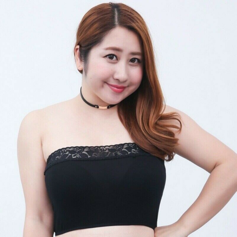 2 X Plus Size Lace Boob Tube Bandeau Strapless Bra Crop Top Cami Lingerie