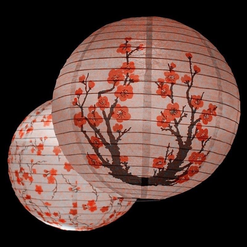 Japanese Floral Paper Lantern Light Shades Lampshade Bar Decor Retro Vintage New