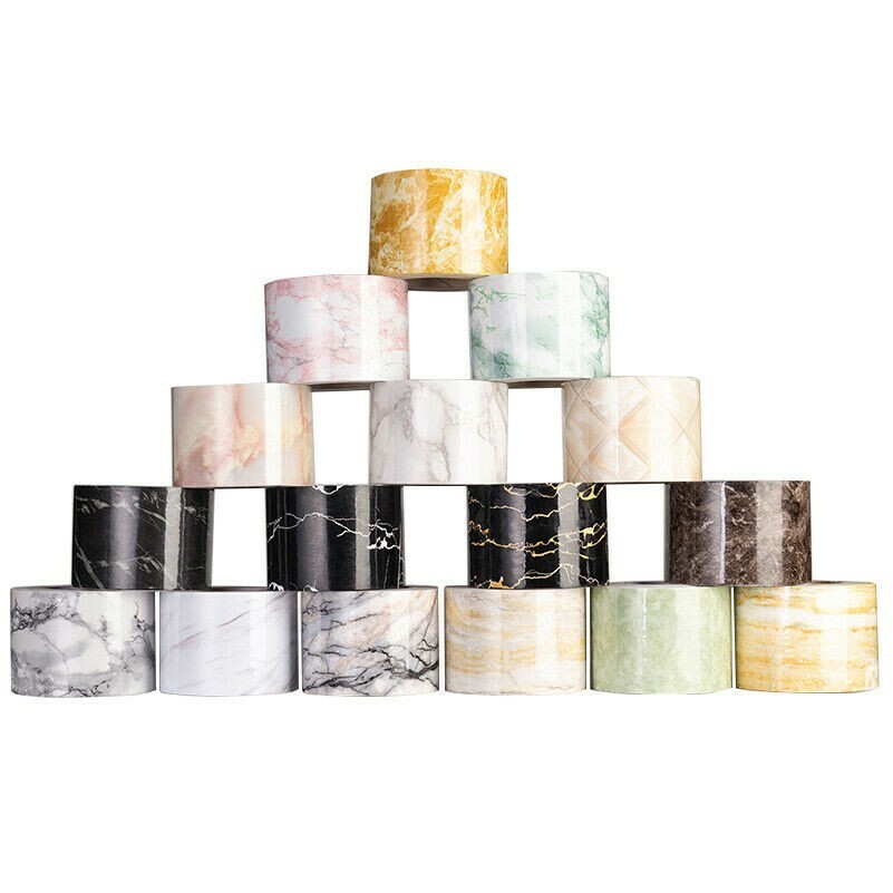 5M Marble Grain Wallpaper Wall Sticker Skirting Border Waterproof Home Decor