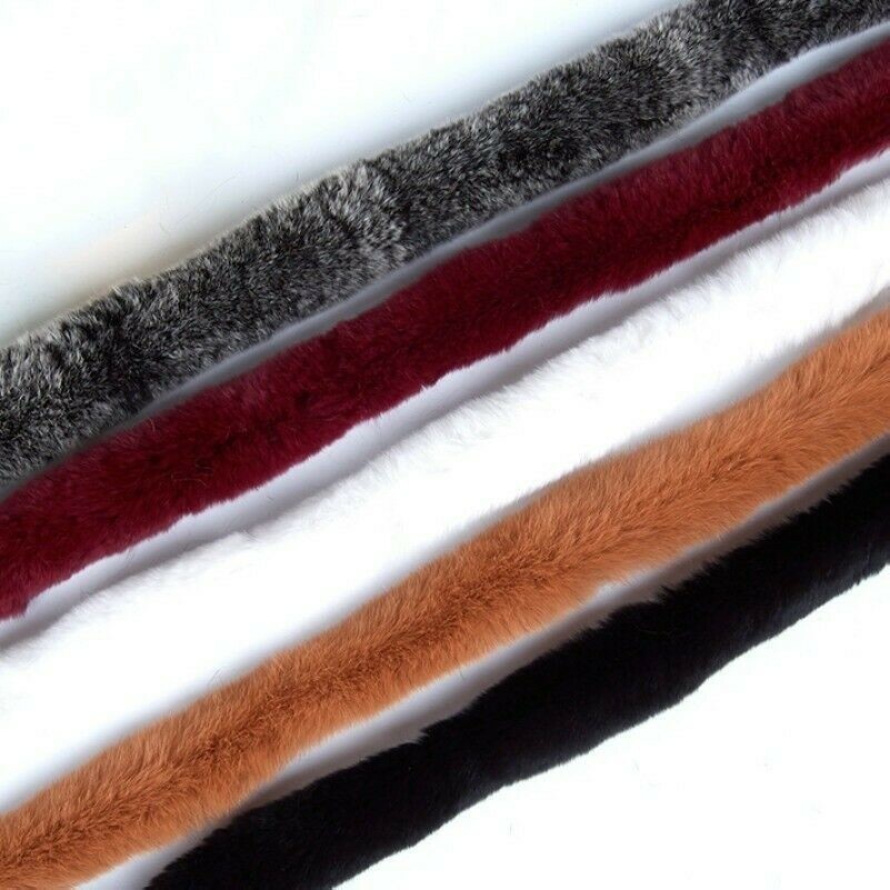 Rabbit Fur Trim Tape Pelt Strip Furry Fluffy Soft Sew Fabric DIY Craft Hood Cuff