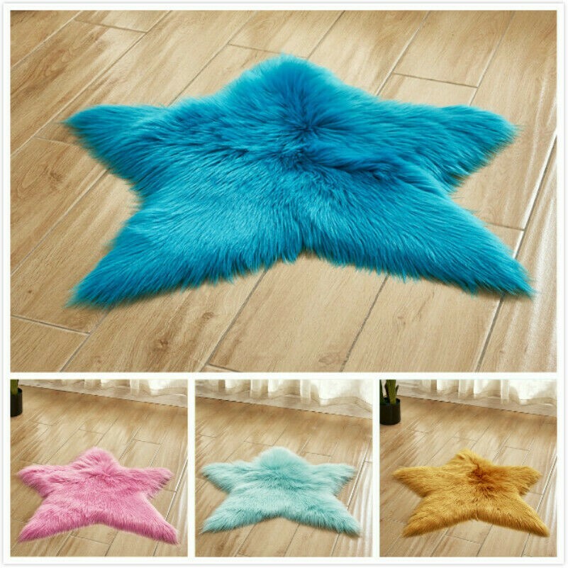 Peluche Pentagramma Tappeti Finta Pelliccia Raffica Morbido Zerbino Soggiorno