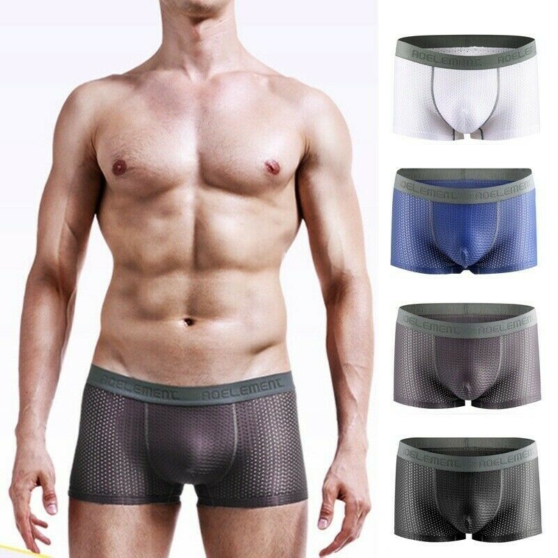 Men Ice Silk Underwear Boxer Knickers Breathable Panties U Convex Underpants New