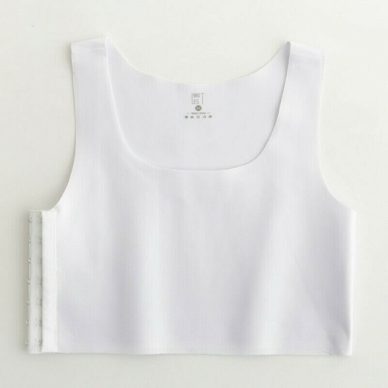 Women Buckle Seamless Chest Breast Binder Tomboy FTM Bra Vest Tank Top Soft