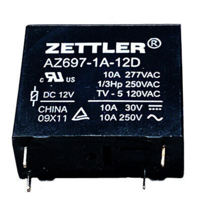 1PC ZETTLER AZ697-1A-12D 12VDC Power Relay 4Pins 10A 277VAC #W4*