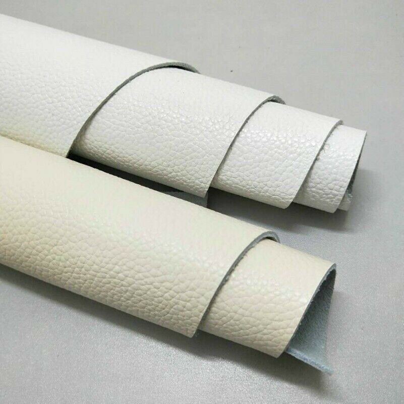 Genuine Real Leather Fabric First Layer Cowhide Hide Cut Scrap Material Cream