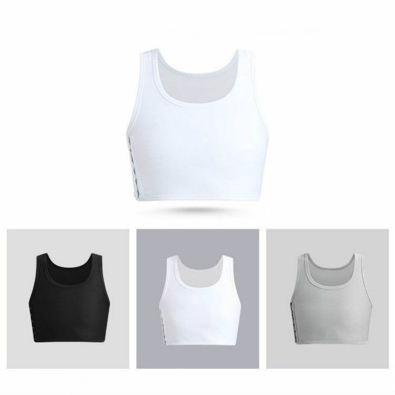 Lesbian Tomboy Crop Vest Tank Top Breast Chest Binder Buckle Plus Size Oversize