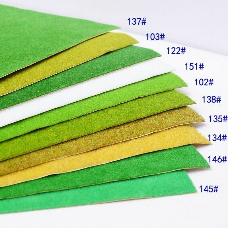 Landscape Faux Grass Mat for Model Train DIY Kraft Paper Scenery Layout Lawn