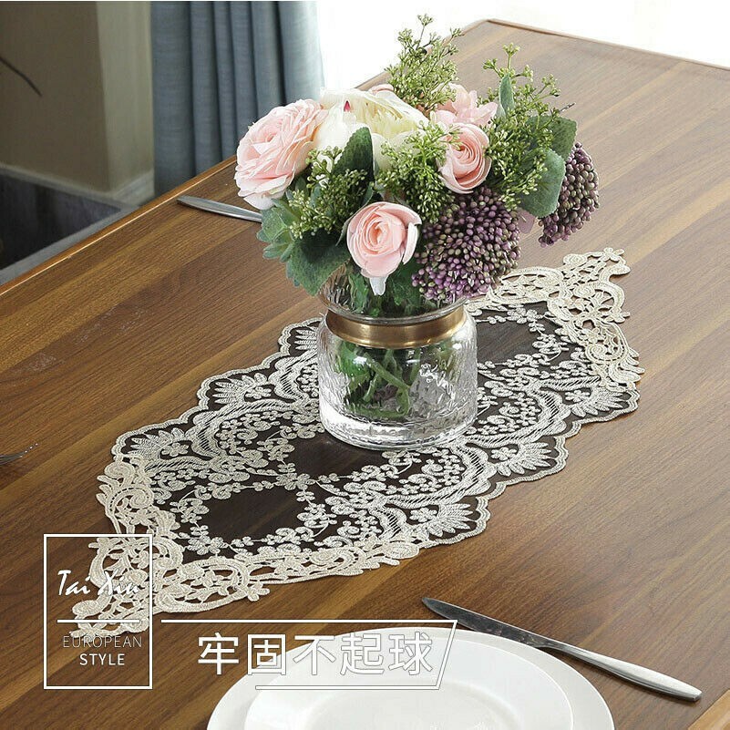 Européen Dentelle Broderie Chemin de Table Nappe Maison Mariage Banquet Fête
