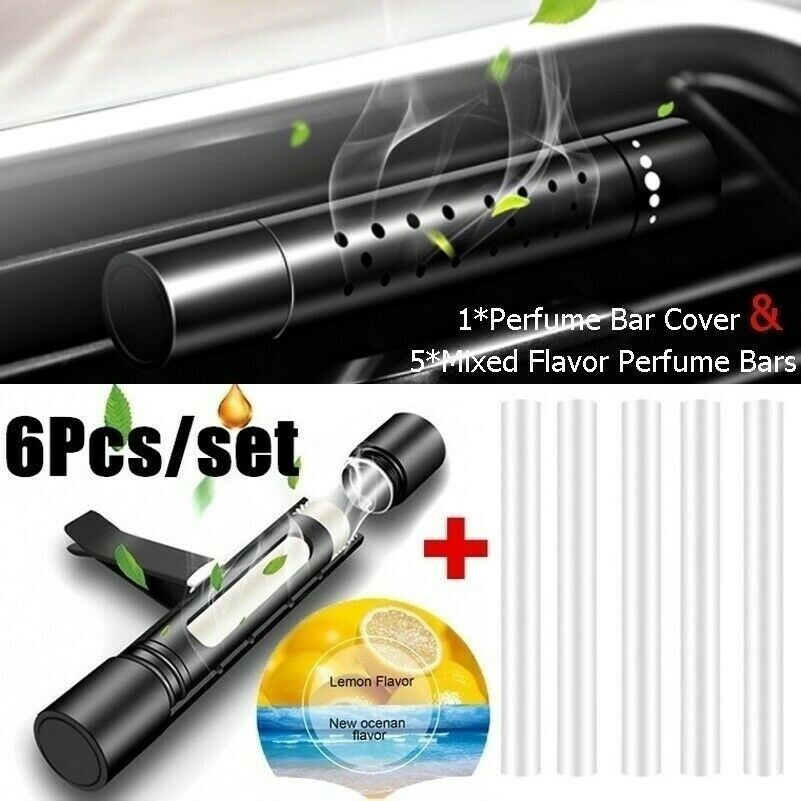 Car Air Conditioning Vent Outlet Freshener Solid Perfume 5PCS &Clip Diffuser