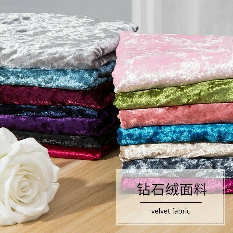 Velvet Fabric Shiny Retro DIY Material for Dress Curtain Table Cloth Show Trim
