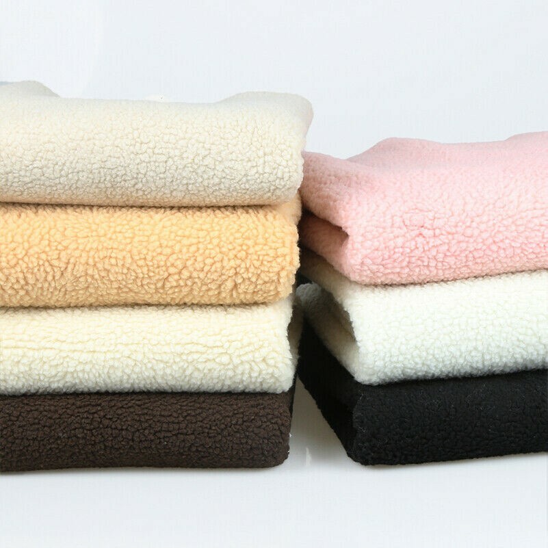 1M Faux Sheepskin Sherpa Fleece Fabric Berber for Coat Jacket Lining Craft Plush