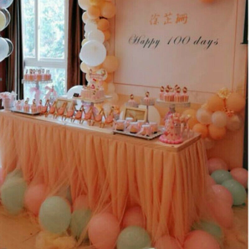 1M Tulle Tutù Tavolo Skirt Copertura Festa Shower Party Decorazioni di Nozze