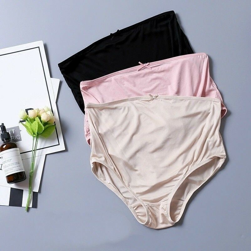 Damen Seide Unterwäsche Unterhose Schwangerschaft Höschen Hohe Taille Böden