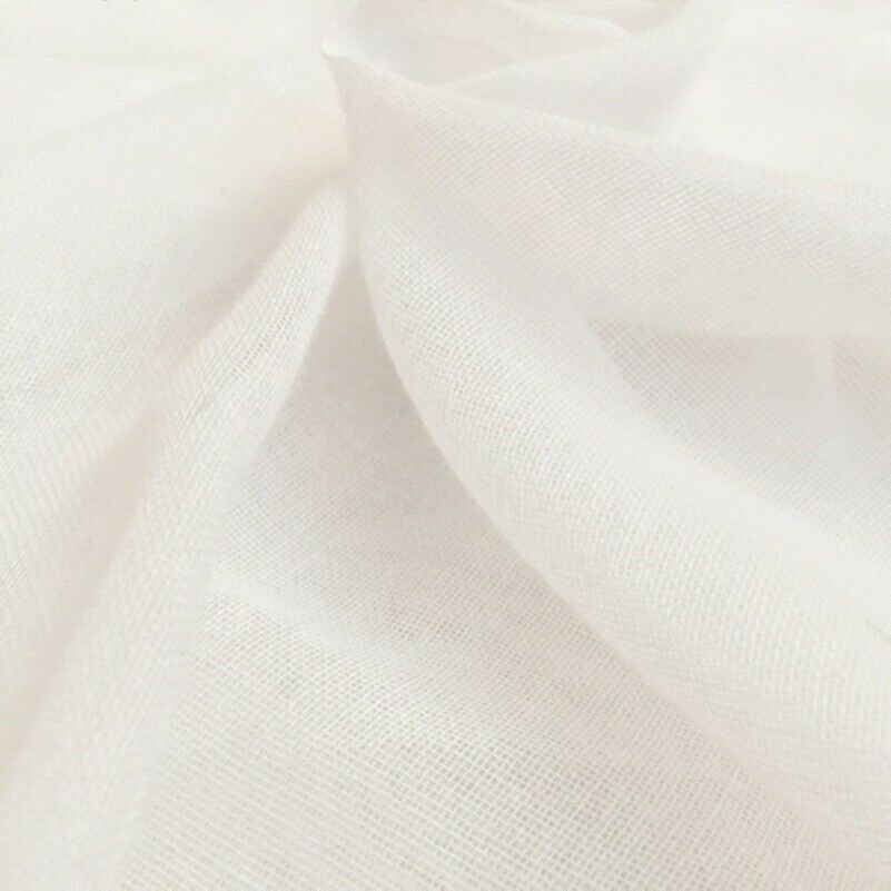 Tessuto In Garza Di Cotone 100% Off White Larghezza 210Cm Per Craft Muslin DIY