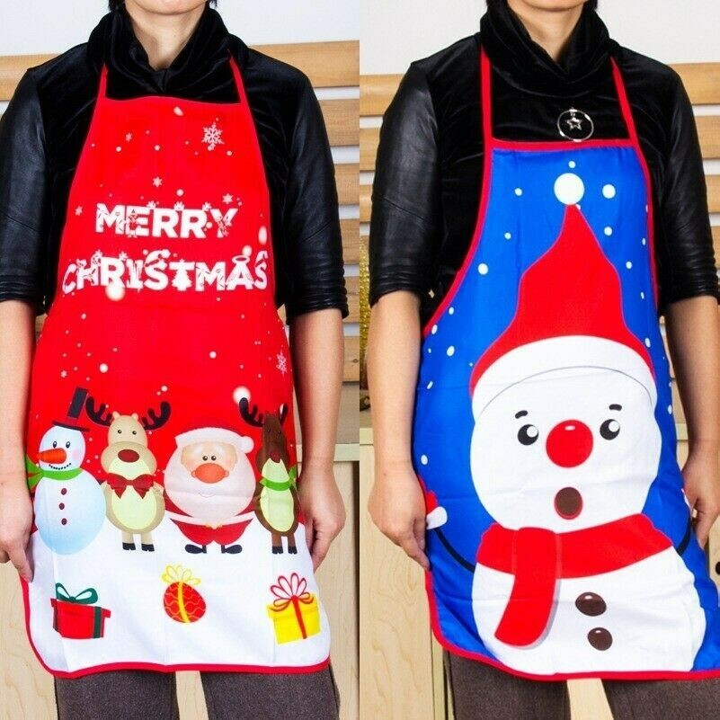 Noël Tablier Adulte Noël Décoration Bonhomme de Neige Santa Cuisine Drôle Cadeau