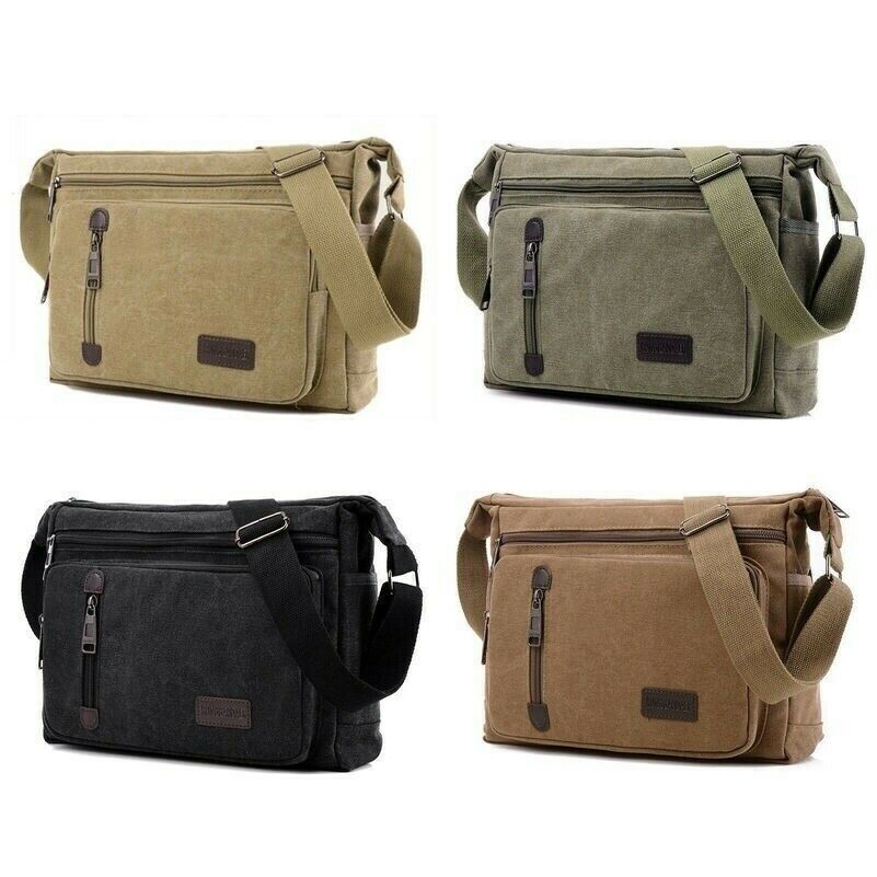 Men Shoulder Bag Backpack Military Canvas Crossbody Satchel Sling Messenger