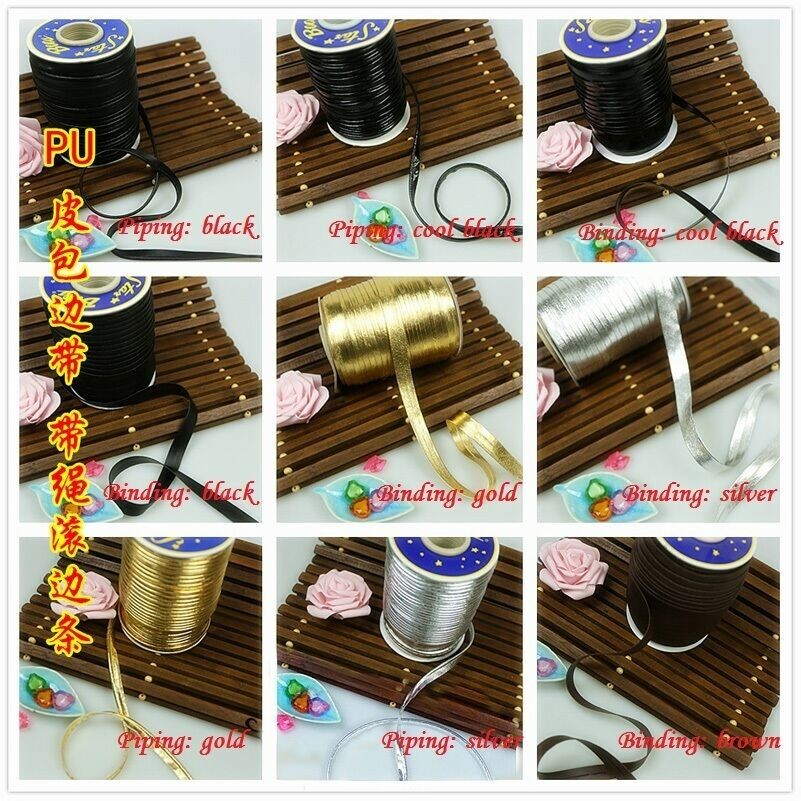 Bias Binding Tape Piping Insertion Cord Edge Sewing Trims Craft Faux Leather 50m