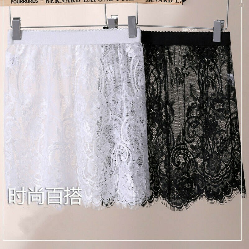 Gonna In Pizzo Trasparente Corto In Rete Con Fiori Petticoat A Nido D'Ape