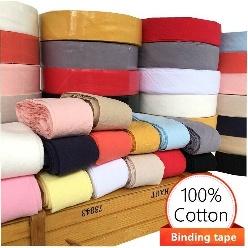 50M DIY Cotton Binding Tape Sewing Trims Craft Trimming Strap Edging Ribbon