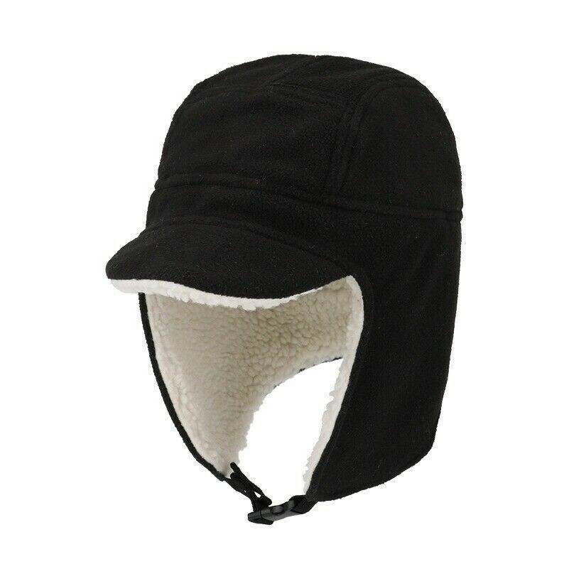 Women Men Fleece Lined Hat Cap Ear Flaps Ski Trapper Winter Warm Casual New