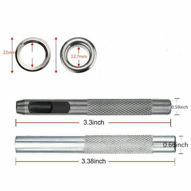 100PCS Ösen Ösen Schnalle Leder Nieten 12mm mit Installation Werkzeuge