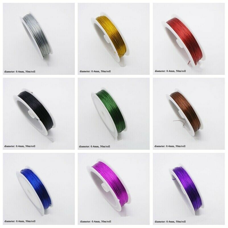 0.4mm Multicolor Iron Wire Soft Roll 50m DIY Flowers Jewellery Making Crafts