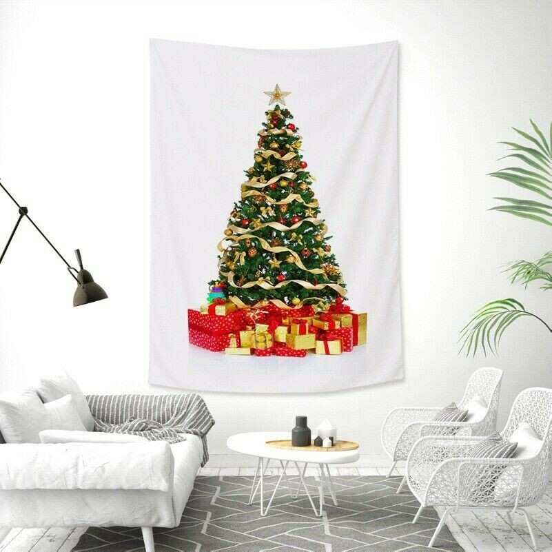 Weihnachtsbaum Aufdruck Wandbehang Fell Wandteppich Vorhang Europäische Wohndeko