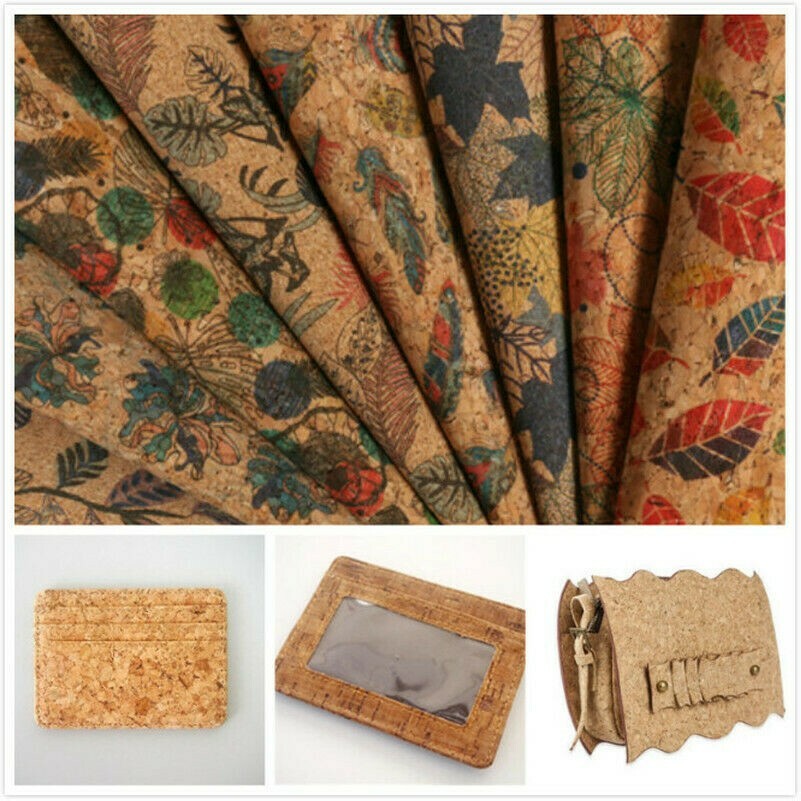 1M Natürlich Kork Leder Stoff Holz Maserung Tuch Für Tasche Schuhe Basteln DIY