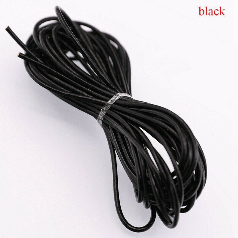 5m DIY Leather Round Rope Bracelet Necklace String Cord Jewellery Handcraft SPW
