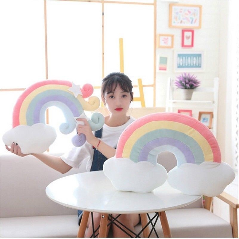 Giapponese Arcobaleno Peluche Divano Cuscino Kawaii Regalo Arredo Casa Morbido