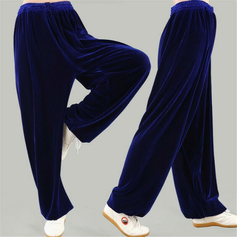 Womens Chinese Kung Fu Tai Chi Pants Velvet Yoga Sports Trousers Regular Fit