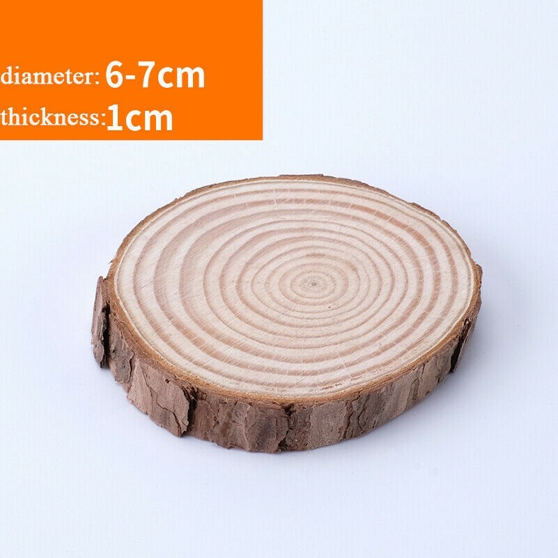 10x Rotondo IN Legno Pezzi Fetta Mano Disegna Casa Muro Decorazione Craft 3-14cm