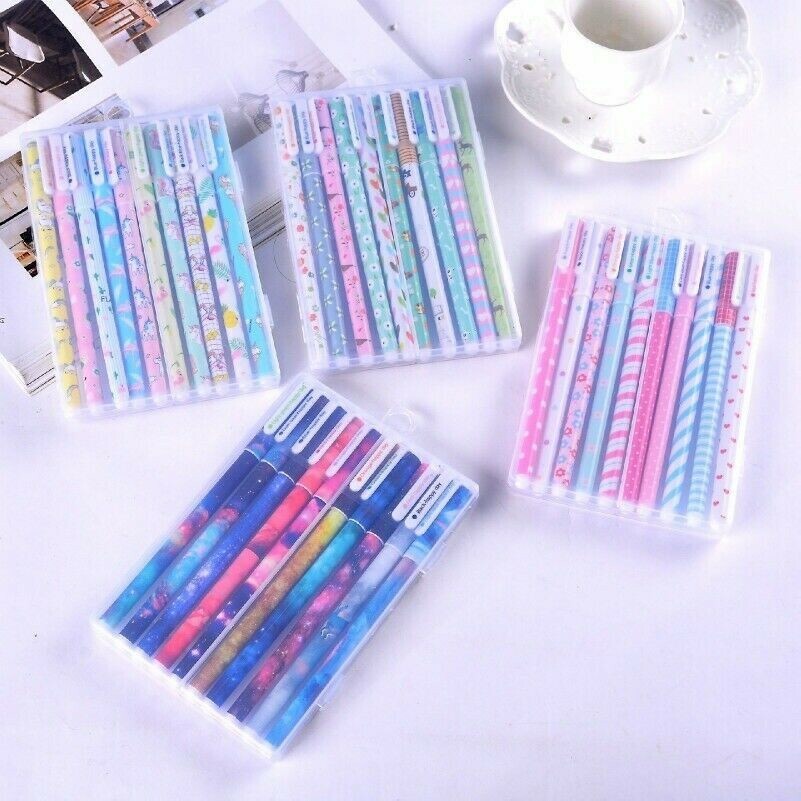 0.38mm Gel Pen Set Rollerball Pens Fine Point 10PCS/Pack Cartoon Gifts