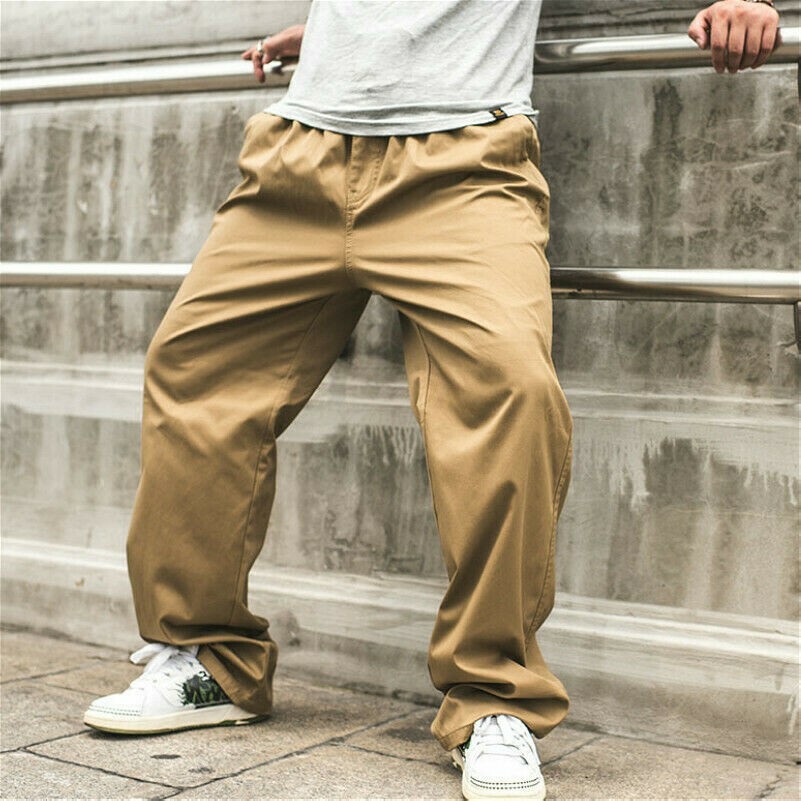 Herren Locker Cargo Arbeitshose Vintage Multi Taschen Gerades Bein Hose Freizeit