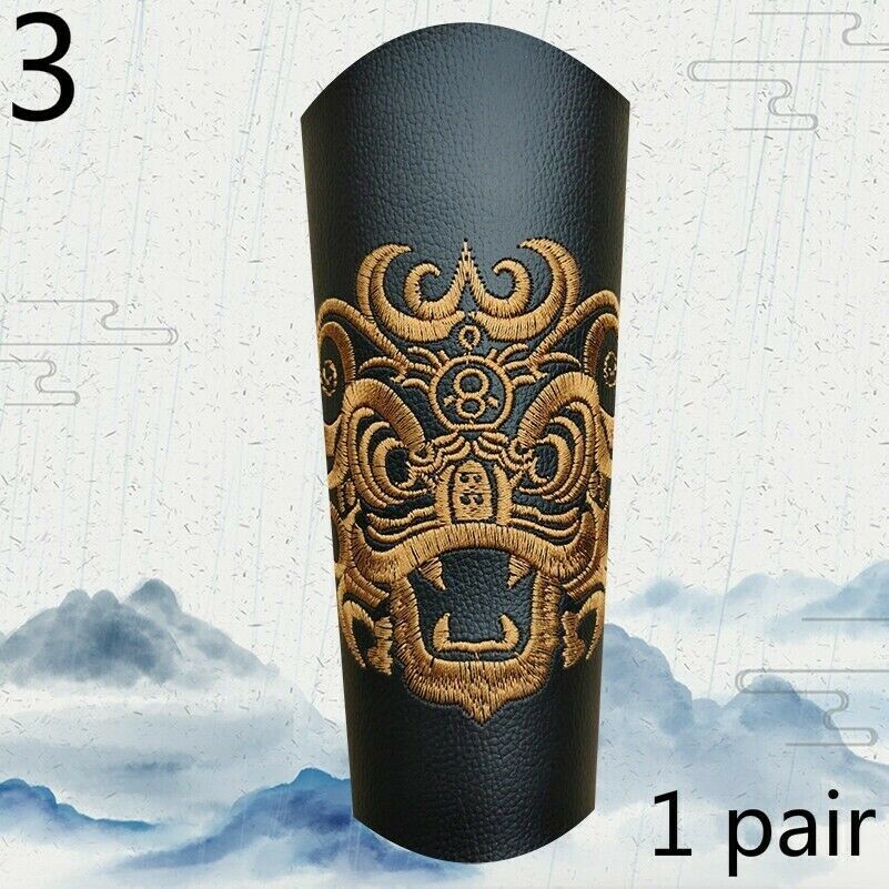 2XVintage Pu Leather Gauntlet Gloves Cuffs Bracer Armor Wristband Cosplay
