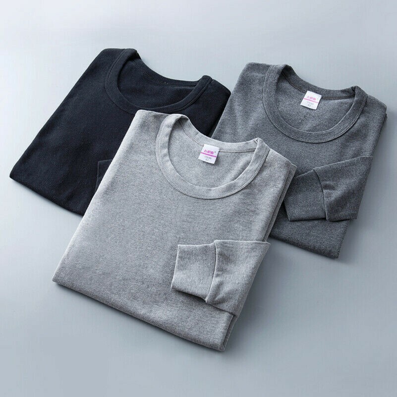 Men Thermal Inner Top Warm Underwear Cotton Long Sleeve Vest Shirts Winter
