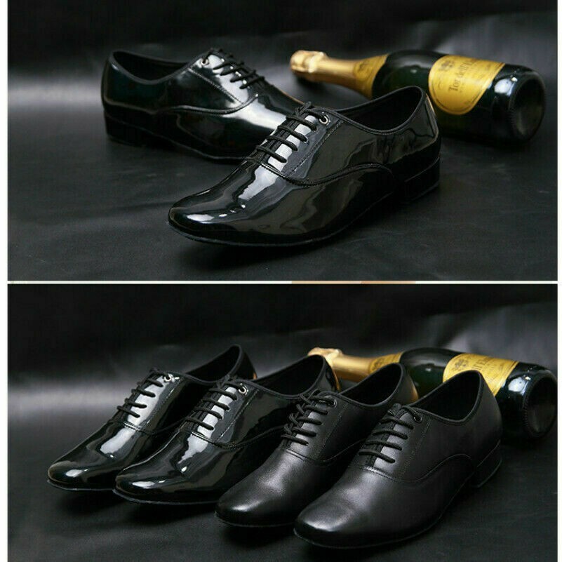 Herren Ballsaal Tanzschuhe Leder Latein Walzer Tango Salsa Niedrig Absatz Neu