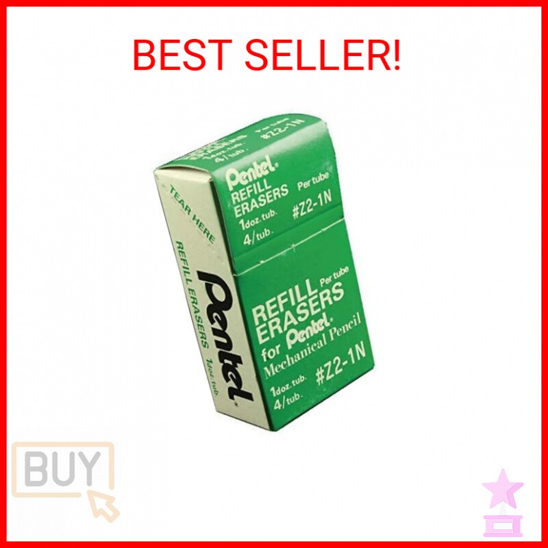 Eraser Refills, Z2-1n, Box Of 12 Tubes Of 3 Erasers (to