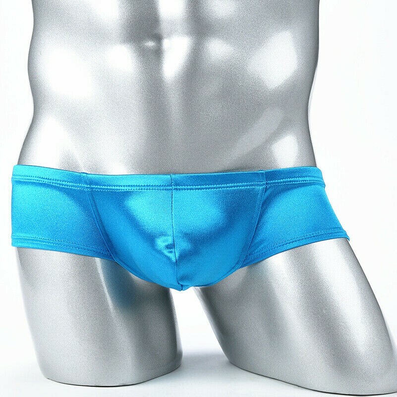 Mens Bulge Pouch Thong Briefs Underwear Stretch Shorts Boxers Metallic Shiny