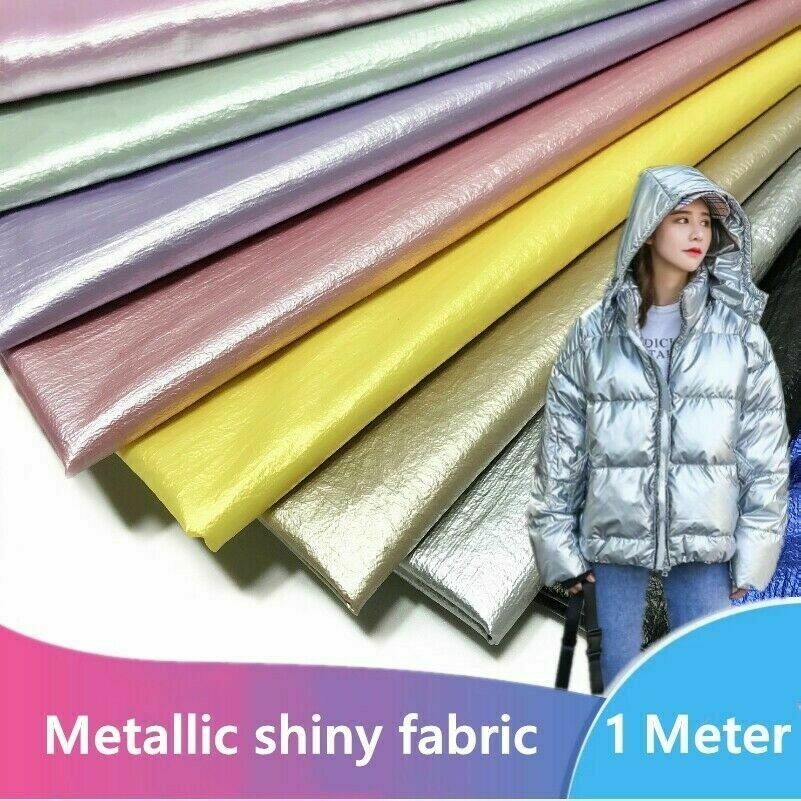 Metallisch Stoff Pearlized Glänzend Knitter DIY Für Puffer Mantel Kleid Wohndeko