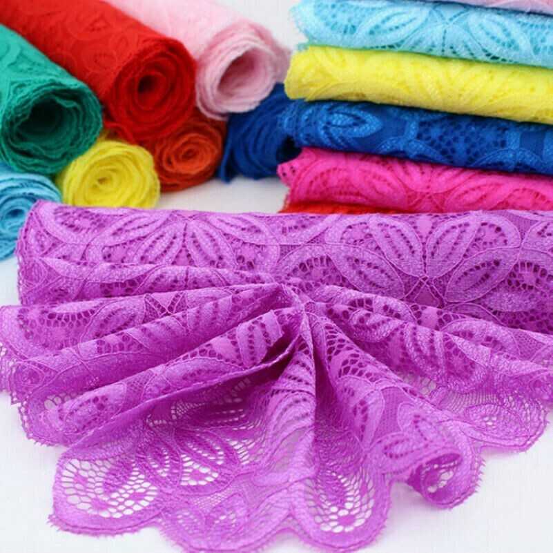 1M Fleur Floral Bordure Dentelle Broderie Tulle Bord Ruban Sangle Couture Crafts