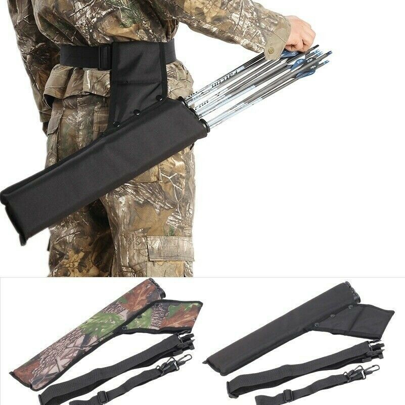 Archery 3 Tubes Arrow Quiver Bag Holder Adjustable Waist Belt Shoulder Strap