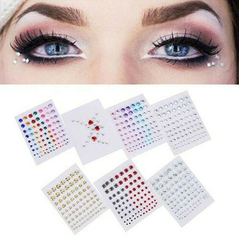 Visage Pierres Précieuses Coller sur Yeux 3D Bijoux Paillettes Corps Cristaux
