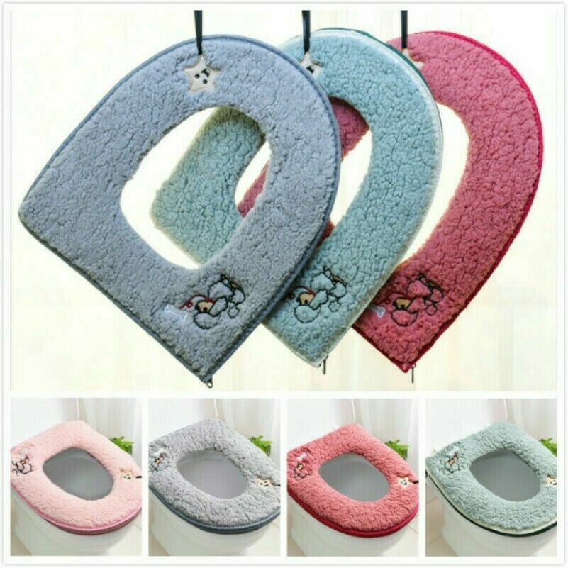 bathroom-toilet-seat-cover-berber-fleece-warmer-mat-cover-zipper-washable